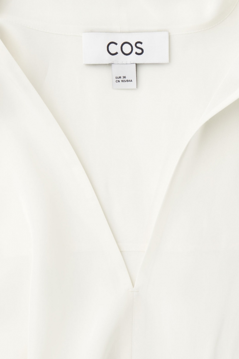 Blusa COS Bow Voile Mujer Blancas España Rebajas 734MZYVOX