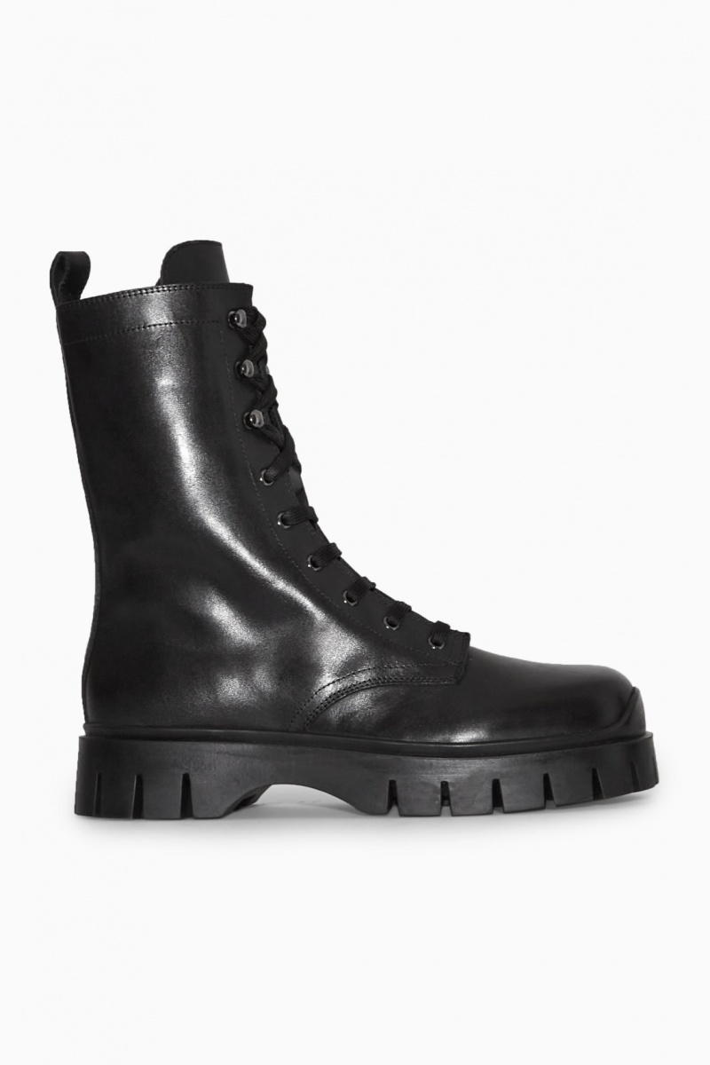 Botas con Cordones COS Fornido Mujer Negras España Rebajas 204FKPJWM