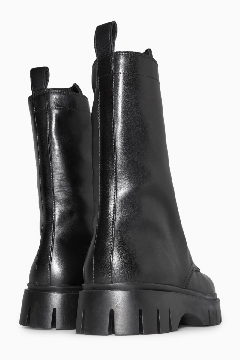 Botas con Cordones COS Fornido Mujer Negras España Rebajas 204FKPJWM