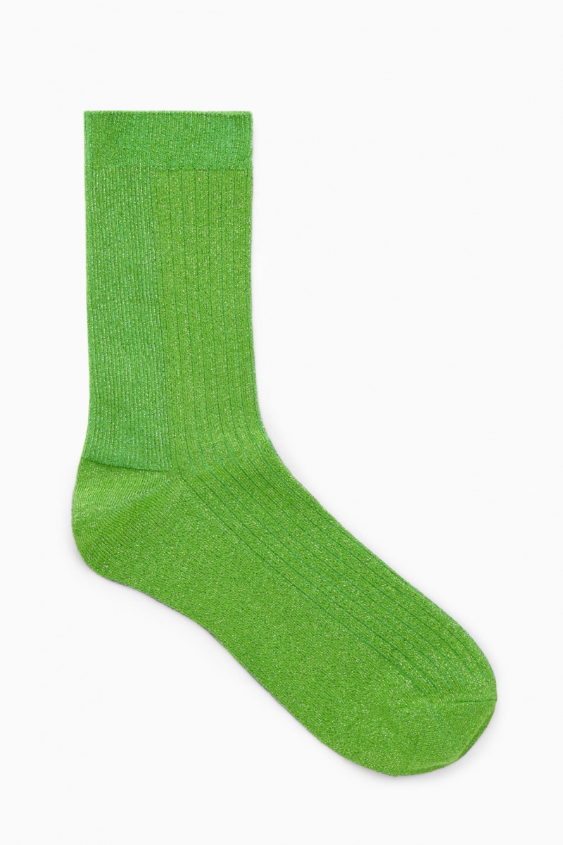 Calcetines COS Acanalado Lurex Mujer Verde España Rebajas 142GTRQVU