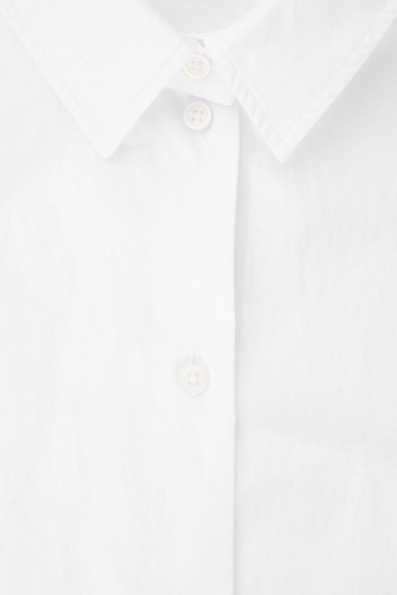 Camisas COS Boxy Corta-Sleeved Poplin Mujer Blancas España Rebajas 043XLFKJR