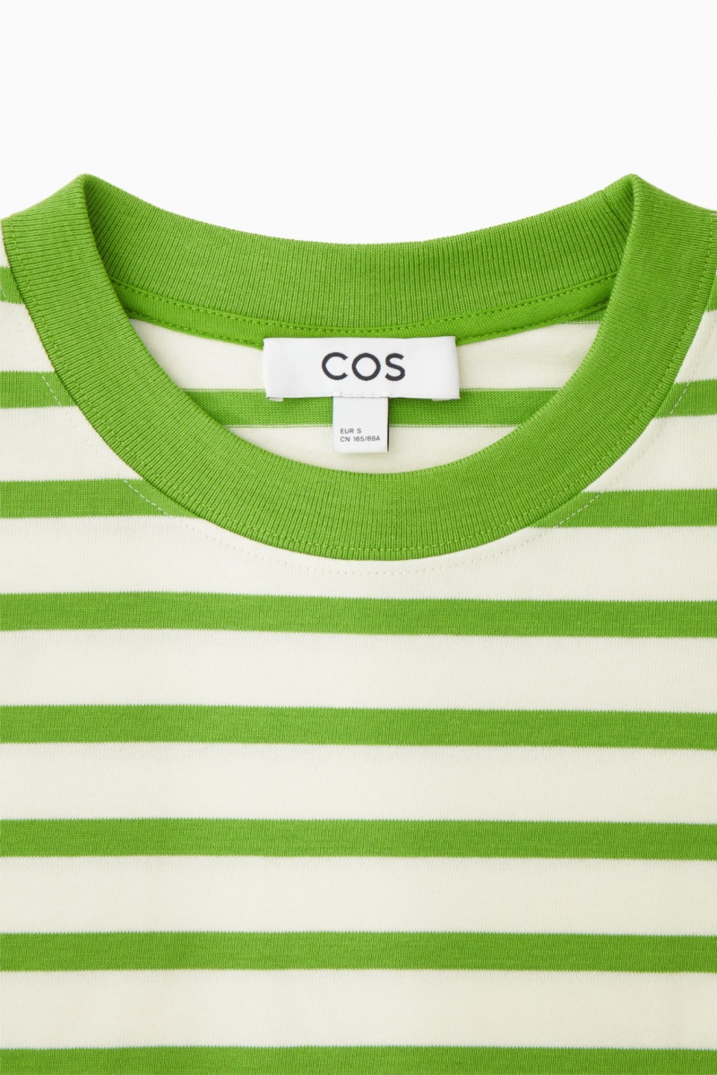 Camiseta COS Regular-Fit Heavyweight Long-Sleeved Mujer Verde España Rebajas 102AGFMUO