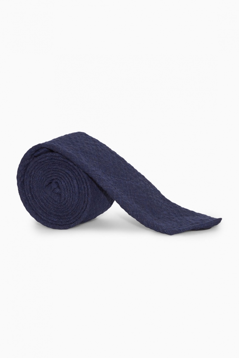 Corbatas COS Slim Checked Hombre Azul Marino España Rebajas 279FRLNVI