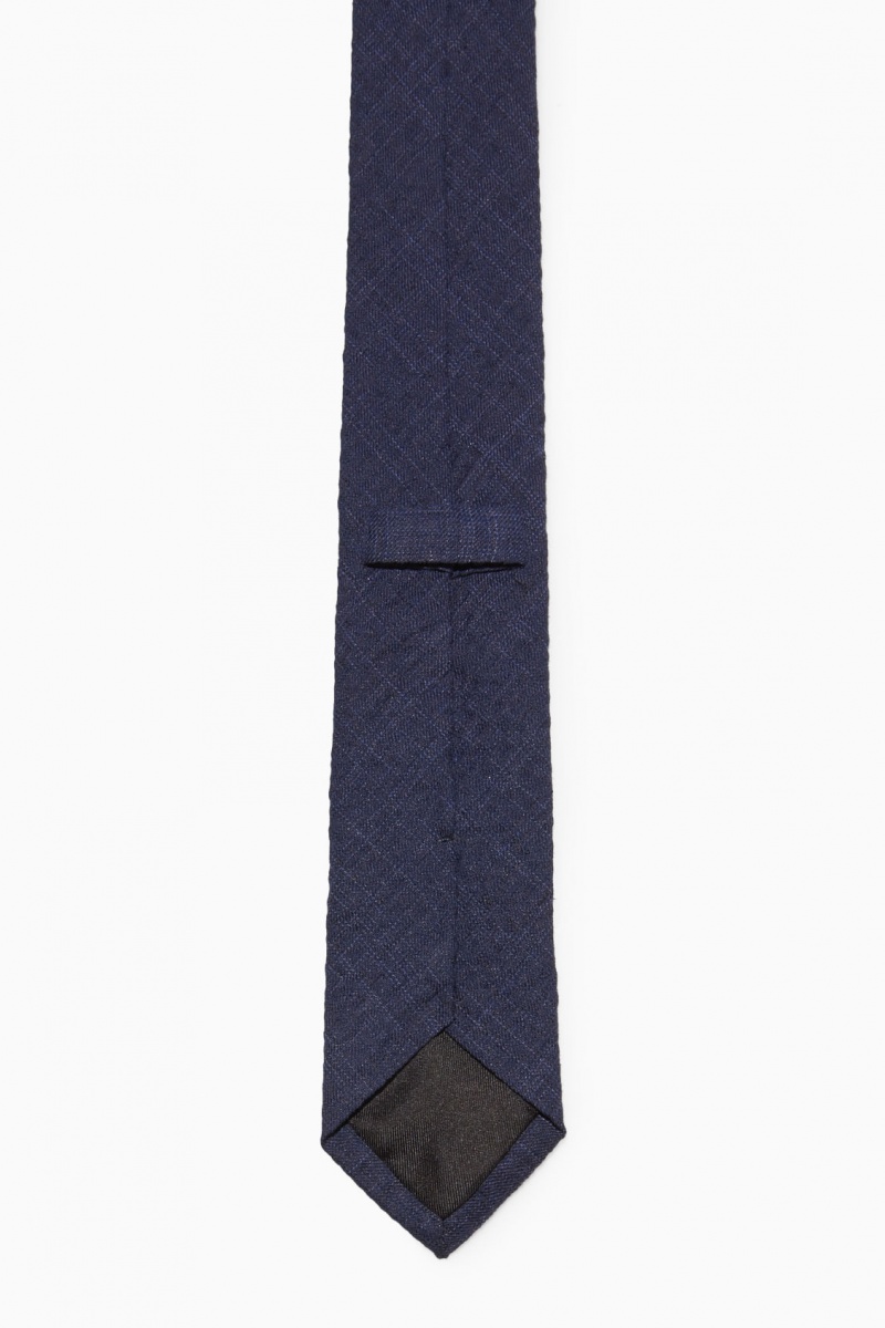 Corbatas COS Slim Checked Hombre Azul Marino España Rebajas 279FRLNVI