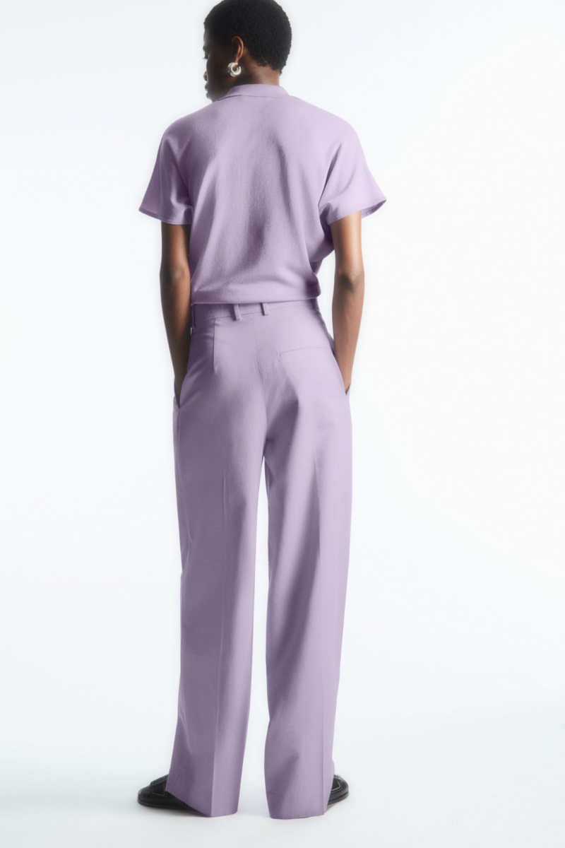 Pantalon COS Anchos-Leg Tailored Mujer Moradas Claro España Rebajas 481YJILXO