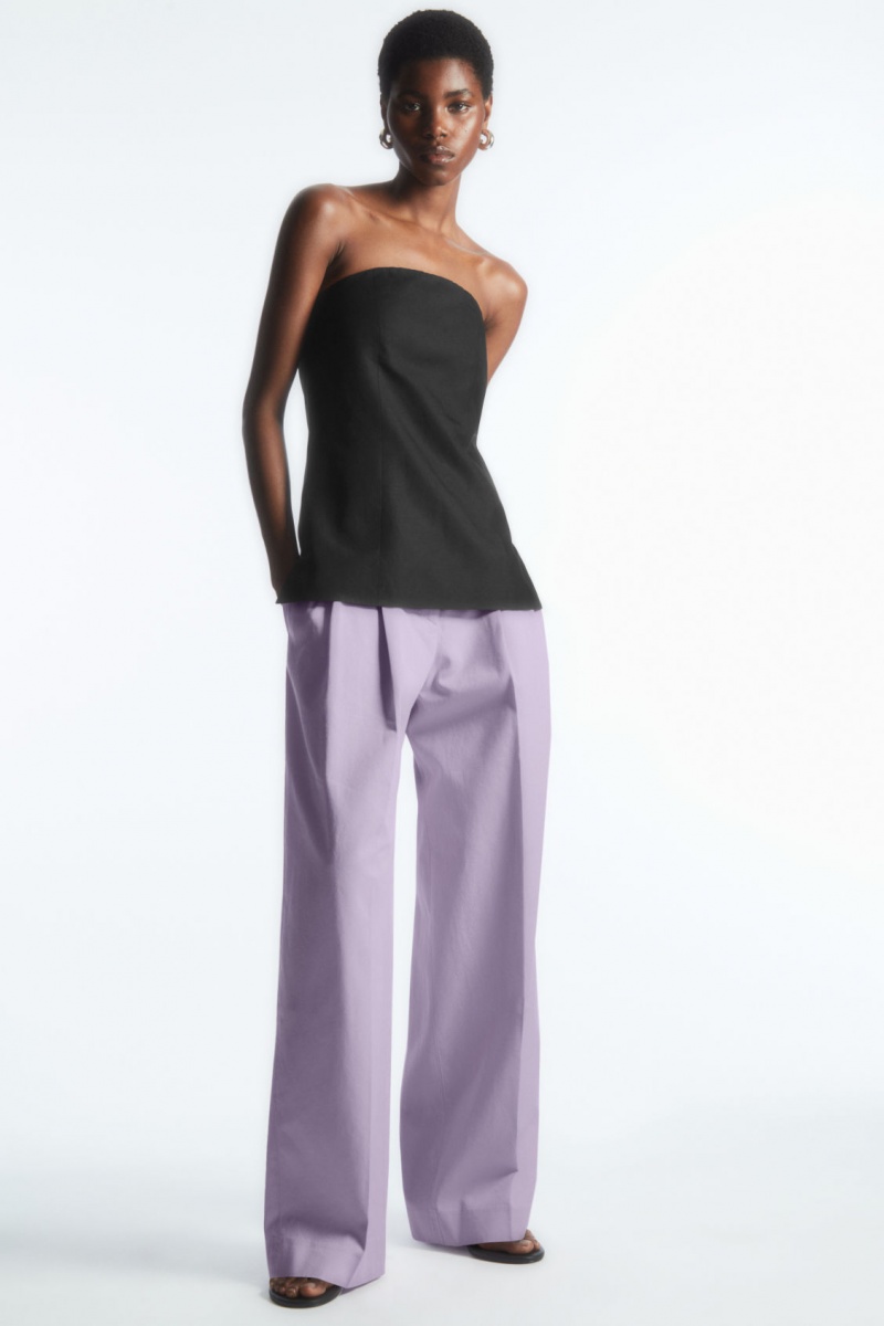 Pantalon COS Anchos-Leg Tailored Mujer Moradas Claro España Rebajas 481YJILXO