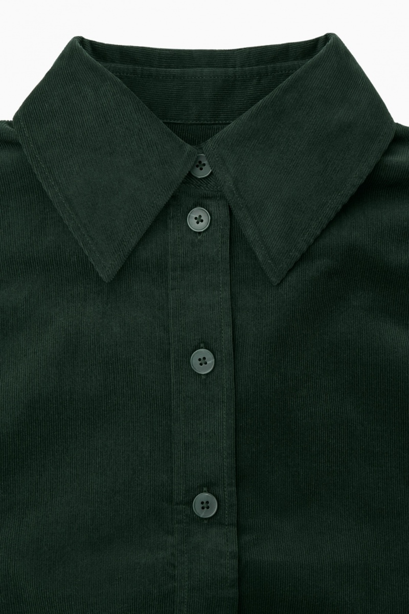 Vestido COS Corduroy Midi Mujer Verde Oscuro España Rebajas 054MDXRAQ