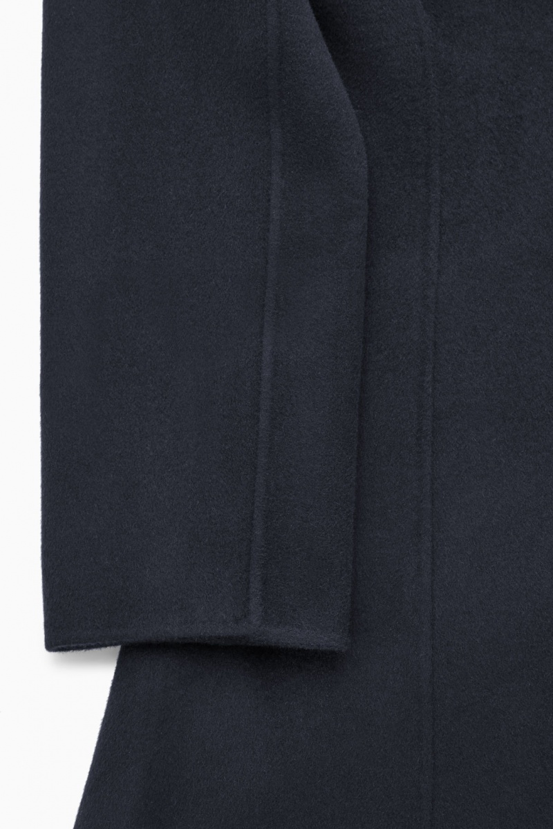 Vestido COS V-Neck Double-Faced Lana Mujer Azul Marino España Rebajas 328IJNAVY